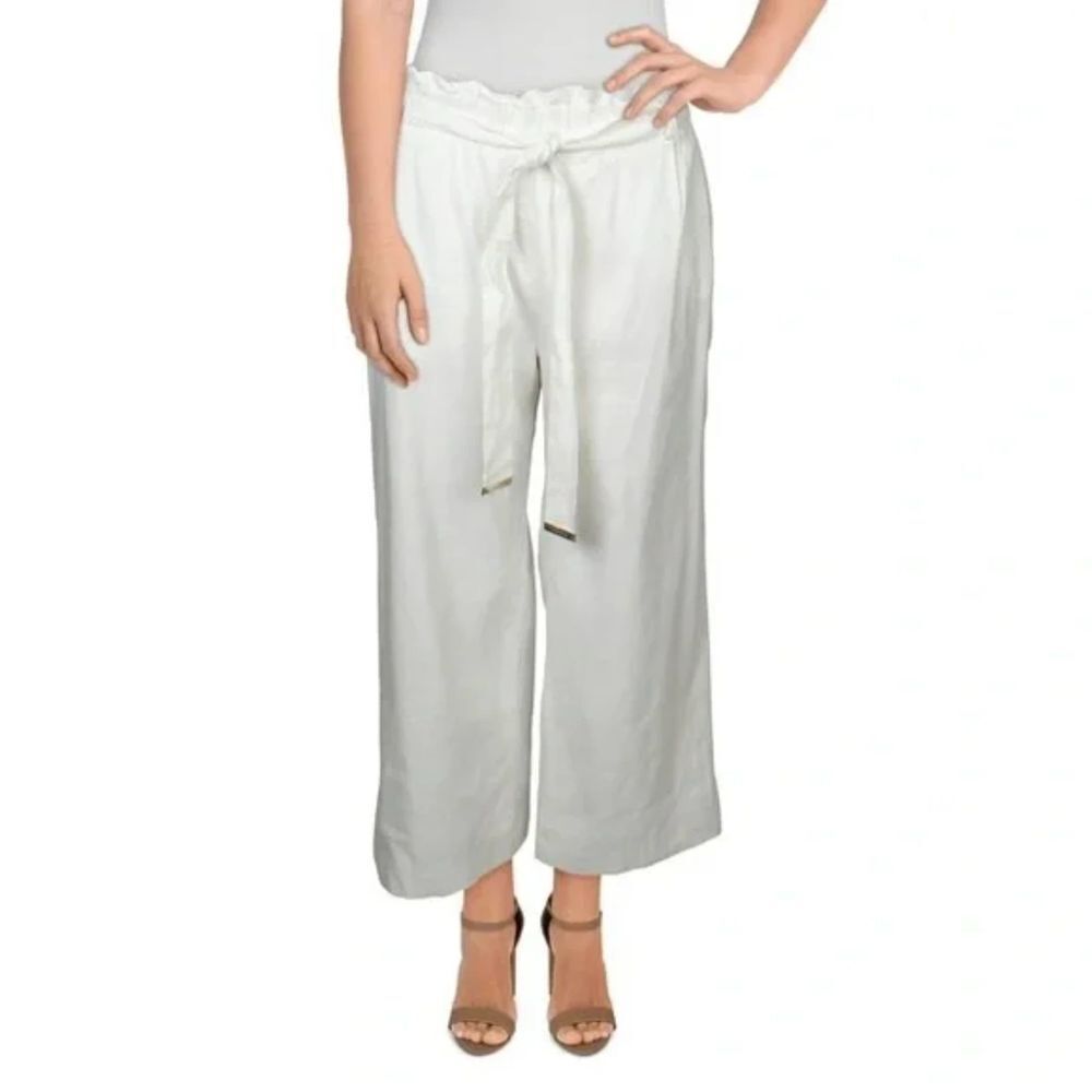 Calvin Klein LINEN BLEND‎ HIGH RISE PAPERBAG PANTS | Size S